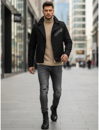Pánska zimná bunda ramones black FashionStreet TX4660z