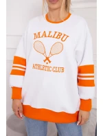 Zateplená mikina Malibu biela+oranžová
