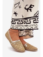 Elegantné kožené espadrilky s úpletom béžovo-zlaté Zazoo 10178 Elegantné kožené espadrilky s úpletom béžovo-zlaté Zazoo 10178