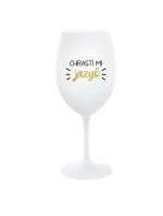 CHRASTÍ MI JAZYK - biely pohár na víno 350 ml CHRASTÍ MI JAZYK - biely pohár na víno 350 ml