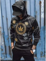 Pánska mikina s potlačou čierna FashionStreet BX5311