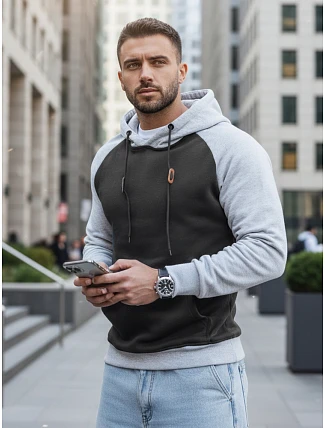 Pánska mikina s kapucňou čierna FashionStreet BX5935