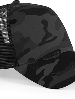 Beechfield B 694 5-panelová truckerová čiapka „Camo“ 53.0694 midnight camo