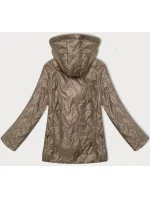 Tmavobéžová prešívaná dámska bunda s odnímateľnou kapucňou S'West (B8356-12) Tmavobéžová prešívaná dámska bunda s odnímateľnou kapucňou S'West (B8356-12)