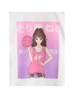 Dievčenské tričko oversize s potlačou 4F 4FJRAW25TTSHF2935-11S