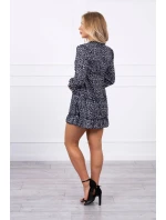 Šaty s ozdobnými volánikmi čierne