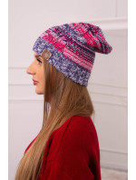 Monika fleecová čiapka K256 ružová+tmavo fialová