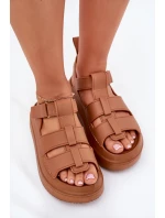 Sandały Damskie Na Platformie Camel Nitavelia