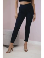 Bavlnené nohavice Zentex s mašľou tmavomodré - Kesi