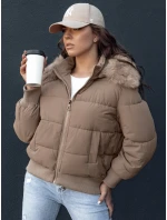 Dámska prešívaná zimná bunda s kožušinou COLDPACK camel FashionStreet TY4427 Dámska prešívaná zimná bunda s kožušinou COLDPACK camel FashionStreet TY4427