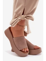 Dámské sandály na platformě tmavě béžové Liorisse