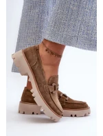 Dámske semišové mokasíny so zdobením D&A Brown Dámske semišové mokasíny so zdobením D&A Brown