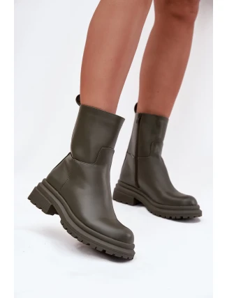 Dámske členkové topánky na platforme ML245 Khaki tmavozelená - Diamantique Dámske členkové topánky na platforme ML245 Khaki tmavozelená - Diamantique