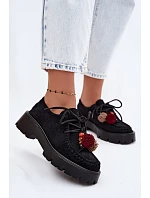 Dámske poltopánky s imitáciou semišových ozdôb Black Melonia Dámske poltopánky s imitáciou semišových ozdôb Black Melonia