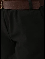 Elegantné dámske šortky s opaskom, čierne, FashionStreet SY0593 Elegantné dámske šortky s opaskom, čierne, FashionStreet SY0593