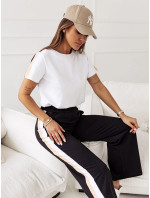 Biela dámska športová súprava - tričko a tepláky nadrozmernej veľkosti (VE89)