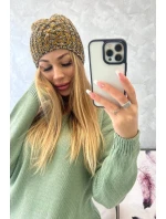 Veselá fleecová čiapka K225 black+mustard