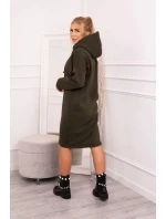Dlhá tunika s kapucňou 18784 khaki - Kesi