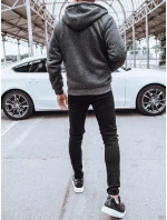 Pánska zateplená tmavosivá mikina FashionStreet BX5598 na zips Pánska zateplená tmavosivá mikina FashionStreet BX5598 na zips