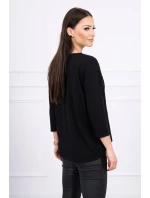 Blúzka s grafikou dievčatá v 3D okuliaroch čierna