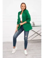 Bunda s chlopňou elegantná tmavozelená Bunda s chlopňou elegantná tmavozelená