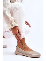 Dámske kožené ažurové baleríny Beige Lucy Dámske kožené ažurové baleríny Beige Lucy