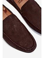 Pánske mokasíny z prírodného semišu Big Star TT174202 Chocolate
