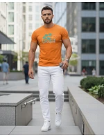 Pánske tričko s klasickou oranžovou potlačou FashionStreet NX5020R