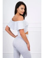 Sada s volánikmi svetlo šedá