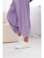 Súprava bavlnená blúzka + nohavice svetlo fialová