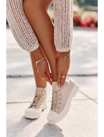 Dámske vysoké členkové tenisky Big Star Beige