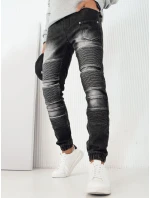 Pánske džínsové nohavice jogger čierne FashionStreet UX4222 Pánske džínsové nohavice jogger čierne FashionStreet UX4222