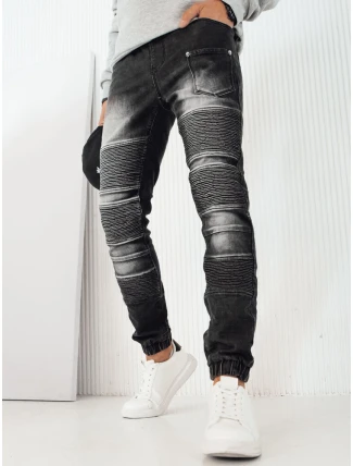 Pánske džínsové nohavice jogger čierne FashionStreet UX4222 Pánske džínsové nohavice jogger čierne FashionStreet UX4222