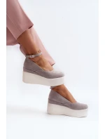 Damskie Espadryle Na Koturnie Szare Malla