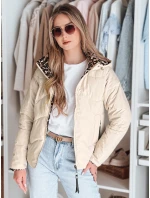 Dámska obojstranná prechodná bunda ZIBERKA beige FashionStreet TY4869