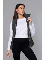 Perová dámska vesta v army farbe (5M719-136)