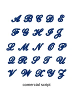 Výšivka monogram dve písmená Allegra skript Výšivka monogram dve písmená Allegra skript