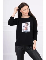 Blúzka s potlačou Originálna čierna