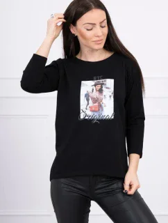 Blúzka s potlačou Originálna čierna