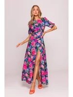 M858 Maxi šaty s odhaleným chrbtom - model 1