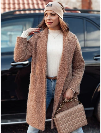 Dámsky kabát z jahňacej kože MOODLAY long beige FashionStreet NY0726