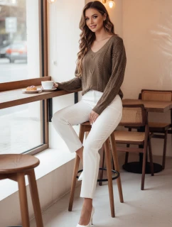 Dámsky sveter LACEONIA beige FashionStreet MY2404