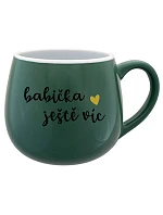 BABIČKA JEŠTĚ VÍC - zelený keramický pohár 300 ml