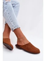 Dámské ploché sandály z eko semiše Camel Veronelle