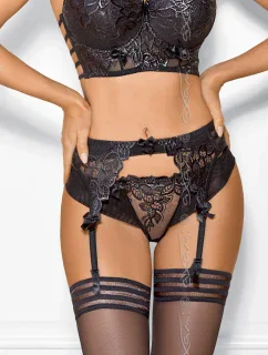 Podväzkový pás Chocolate bar V-7862 čierna - Axami