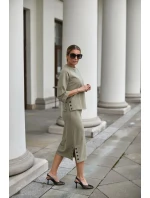 Sukňa a blúzka M329 model 159545 khaki - La Aurora Sukňa a blúzka M329 model 159545 khaki - La Aurora