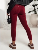 Dámske úzke džínsy BRITTNIX burgundy FashionStreet UY2222