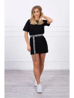 Šaty s ozdobným pásikom čierne