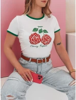 ROSAWIS biele bavlnené tričko s flitrami FashionStreet RY2845 ROSAWIS biele bavlnené tričko s flitrami FashionStreet RY2845