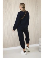 Súprava tepláky + nohavice maslová tkanina námornícka modrá Súprava tepláky + nohavice maslová tkanina námornícka modrá